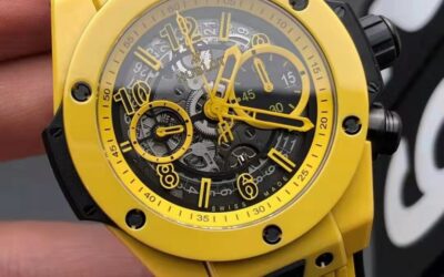 ZF Hublot Unico Yellow Ceramic Watch