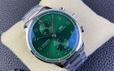 Z Factory Replica IWC Portuguese Chrono IW3716 Green Dial with Steel Bracelet